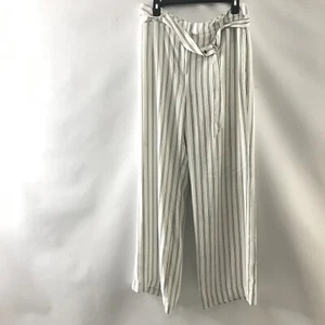 Pantalones de vestir Casa Blanca mercado negro drama pierna ancha rayas blancas talla 12 con cinturón - Imagen 1 de 6