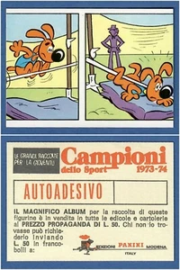 ADESIVO PANINI - CAMPIONI DELLO SPORT 1973/74 - NUOVO/NEW - 071 VIGNETTA - Bild 1 von 1