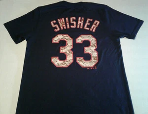 Camisa camuflada Majestic Cleveland Indians #33 Swisher juvenil L (14-16) - Imagen 1 de 7