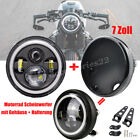 7 Zoll Motorrad LED Scheinwerfer Hi/Lo Projektor mit Gehäuse Halterung Davidson