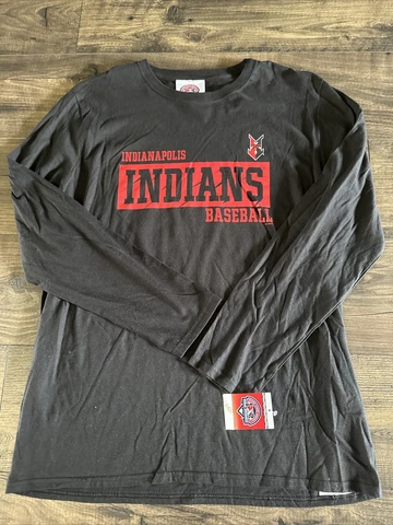 NEW Minor League Baseball Indianapolis Indians Men’s Large T Shirt Long Sleeve Cover