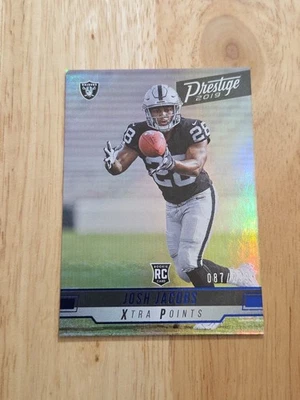 2019 Prestige JOSH JACOBS Blue Xtra Points /299 #240 Rookie Raiders Packers SP - Image 1 of 4