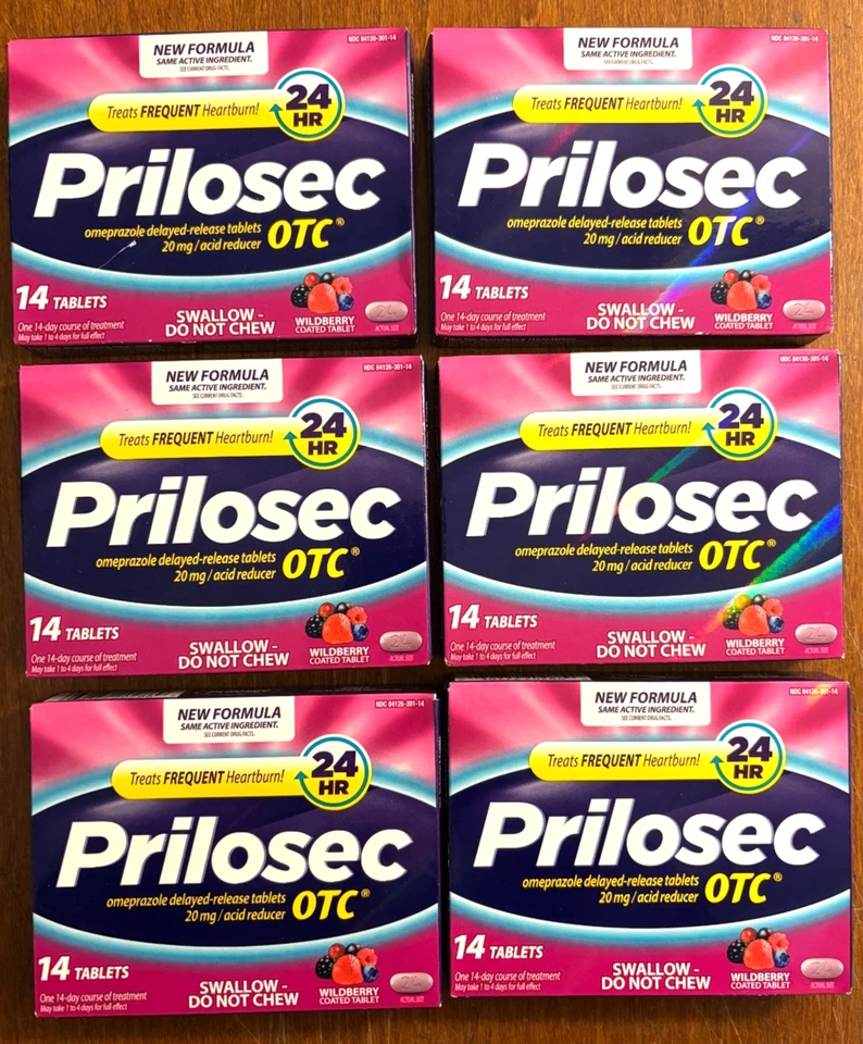 Prilosec OTC reductor de ácido WILDBERRY 14/CT TABS **LOTE DE 6** CADUCIDAD: 02/2027 Foto 1 de 1