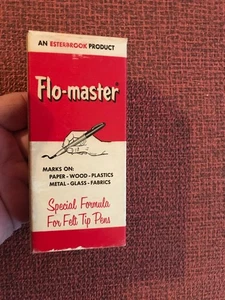 Flo-Master 4 Unzen Blechdose Esterbrook Transparent Schwarz Tinte für Stifte USA T-104 VOLL - Bild 1 von 5