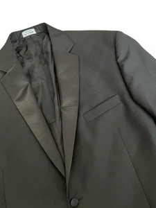 JoS. A. BANK 46R Signature 100% Wool Tuxedo Jacket only Black Satin Notch Lapel - Bild 1 von 10