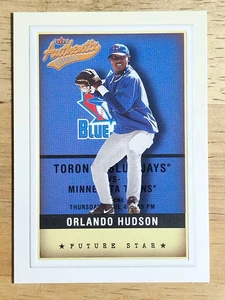 2002 Fleer Authentix #139 Orlando Hudson FS - Picture 1 of 2