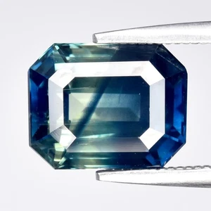 💎 3.35ct 9x7mm VS Octagon Natural Green Blue Sapphire - Heated, Africa Gemstone - Picture 1 of 4