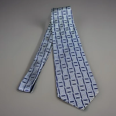 Guess 100% Silk Men’s Designer Necktie Geometric Cubes Squares USA Made Vintage - Image 1 of 4