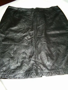 Black Leather Skirt Size 12 - Picture 1 of 5