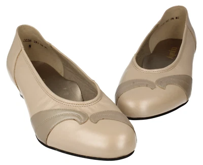 Ladies Equity Porcelain/Stone Pearl Leather Court Shoes :Martha UK6.5 EE - Image 1 of 4