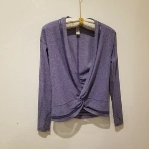 Lululemon Ivivva Girls Sz 14 Own The Move Twist Knot Faux Wrap Shrug Top Purple - Picture 1 of 7