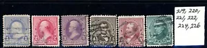 US Scott # 219, 220, 221, 222, 224, 226 - gebraucht - CV = 45,20 $ (6-C240) - Bild 1 von 1