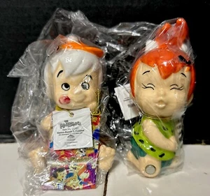Flintstones Bam Bam Pebbles Magnetic Salt & Pepper Shakers Pebbles Kiss Bam Bam - Picture 1 of 10