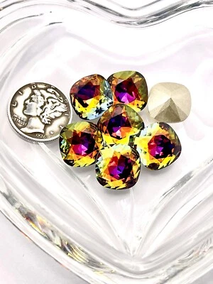 Volcano F (12mm or 18mm) Swarovski 4470 Cushion Cut Stones - Image 1 of 4