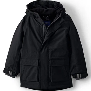LANDS END Kids Squall Waterproof Insulated Parka Jacket Coat Black XXL 18-20 L/N - Picture 1 of 18