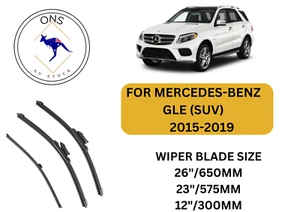 WIPER BLADES FOR Mercedes-Benz GLE-Class 2015 - 2019 (W166) SUV - Picture 1 of 4