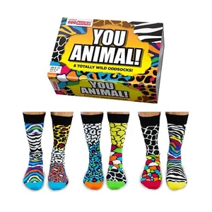 United Oddsocks "You Animal Men!" Print Socks Fathers Day Birthday X mas Gift - Picture 1 of 3