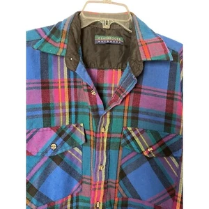 Men's Claybrooke Outdoors Wool Blend Button Up Colorful Plaid Shirt Size M - Picture 1 of 5