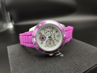 Nuevo Jet Set 50962-145 Amsterdam Reloj para Mujer Analógico Cuarzo Cuadrante Goma Púrpura Foto 1 de 4