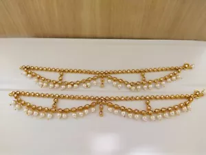 Indian Anklet payal Bollywood Ethnic Anklets Gold Plated Traditional Anklets - Picture 1 of 2
