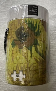 Van Gogh Wooden puzzle in can, Sunflowers. Puzzle 108 Pieces. - Picture 1 of 5