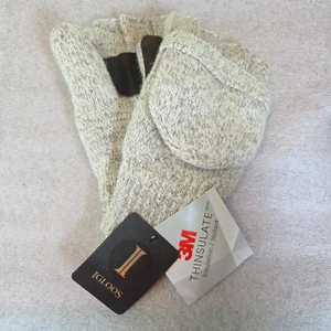 Igloos Ragg Wool Mitten Pop-Top – Oatmeal, Insulated, One Size NWT - Picture 1 of 2