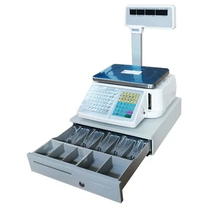 Escala electrónica 110V etiqueta de supermercado impresión de código de barras caja registradora escala 66Lbs - Imagen 1 de 11