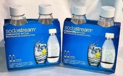 2 botellas carbonatadas SodaStream blancas de 0,5 L paquete de 2 - 4 botellas de soda total Stream Foto 1 de 4