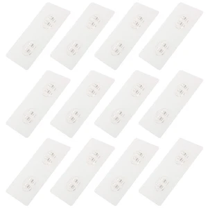 12 Pcs Adhesive Hooks Storage Organizers Badezimmer Regal Transparente Haken - Foto 1 di 12
