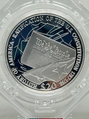 2006 Silver Proof $20 US Constitution 🇺🇸 Republic Of Liberia✨in A Display Case - Image 1 of 4