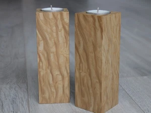 Set Portavelas Madera Geométrico Beige Decoración Halloween - Imagen 1 de 11