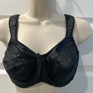 NUEVO Sujetador minimizador negro con aros cobertura completa calzado satinado Bali 3562 talla 34 C - Imagen 1 de 9