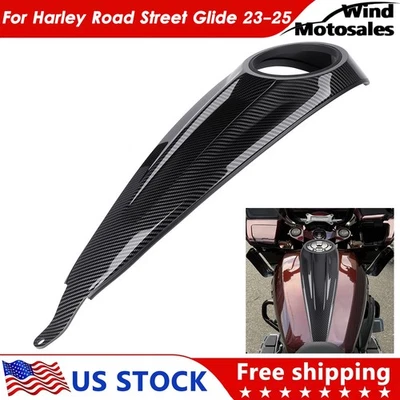 Carbon Fiber Dash Fuel Console Cover Fit For Harley Road Street Glide 2023-2025 Foto 1 de 4