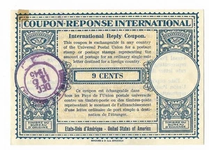 Estados Unidos: 1946; Buen cupón de respuesta, volver al libro, 9 centavos., usado EBN043 - Imagen 1 de 2