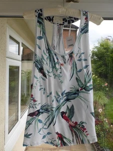 Next Women’s Tropical Bird Racer Back Vest Top UK 12 - Picture 1 of 10