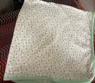 Manta bebé Precious Firsts Carter's blanca verde marrón animales búho oveja oso Foto 1 de 4