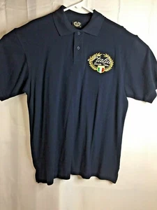 EQUIPO DE FÚTBOL ITALIA Negro Nuevo sin Etiquetas Talla Camisa tipo polo grande  - Imagen 1 de 7