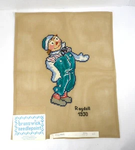 Vintage Brunswick Raggedy Andy Needlepoint Canvas Pre-worked 13 " X 16" - Bild 1 von 7