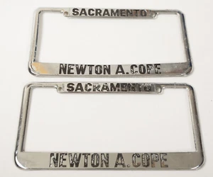 Newton A Cope Sacramento (S5L) License Plate Frame Pair (JSF6) Nabob Nob Hill - Picture 1 of 7
