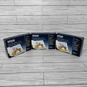 LOT OF 3 Epson Premium Photo Paper Glossy 4" x 6" 100 Sheets Each NEW SEALED 300 - Afbeelding 1 van 7
