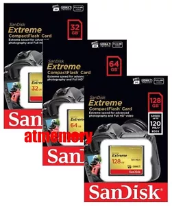 Sandisk Extreme 32GB 64GB 128GB Compact Flash Card CF 120MB/s 800x UDMA 7 - Picture 1 of 4