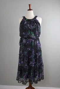 LANE BRYANT NWT $89 Bow Belted Lined Floral Lace Flounce Halter Dress Size 20 - Picture 1 of 6