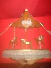 Vintage Wooden Wall Hanging 3 Horse Carousel.