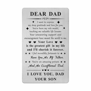 Dad Gifts from Son Engraved Wallet Card for Dad I Love You Dad Gifts Birthday... - Picture 1 of 6