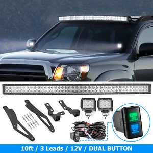42 Inch 240W LED Light Bar + 3" 18W Cube Pods Combo For 2005-2015 Toyota Tacoma - Picture 1 of 11