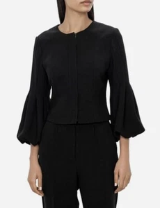 VERONIKA MAINE Jacket Ladies Double Weave Zip , Black. Sz 10 made in AU NWOT - Picture 1 of 12