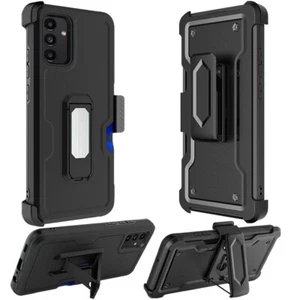 For Samsung A15 5G Case CARD 3in1 Combo Holster Clip Hybrid + Tempered Glass - Picture 1 of 9