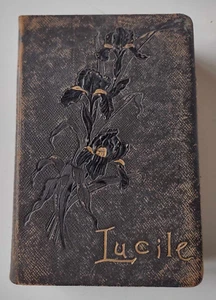 Antik 1892 "Lucille" von Owen Meredith vergoldete Seiten und Einband mit Irismuster - Bild 1 von 9