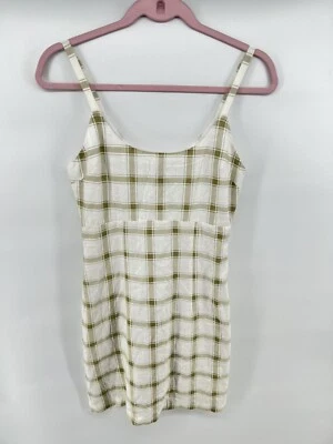 Forever 21 女式绿色白色格子细肩带连衣裙 — 第 1/4 张图片