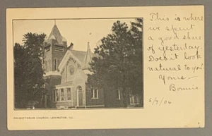 Postal Iglesia Presbiteriana Lexington IL Illinois publicada 1906 parte posterior indivisa - Imagen 1 de 2